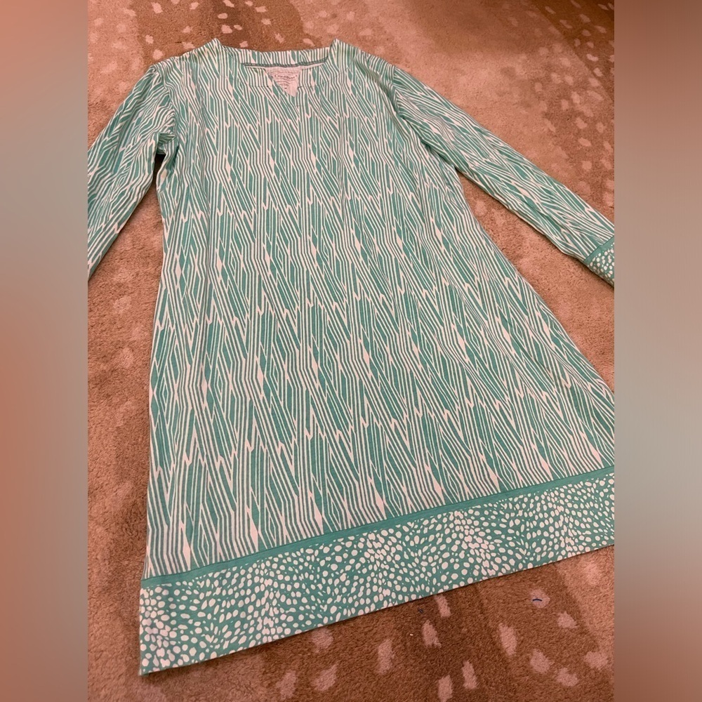 Coolibar 50+ UPF blue green zebra print coverup women’s size medium - Picture 3 of 8